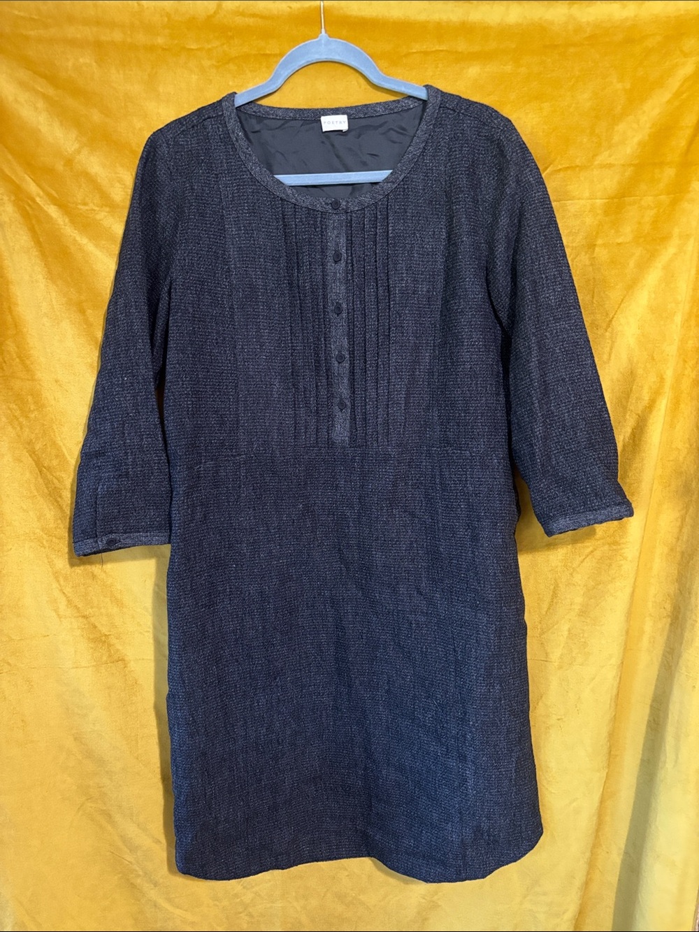 Poetry Linen Wool Blend Dress EUC 8
